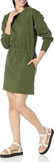 Green Long Sleeve Casual Dress